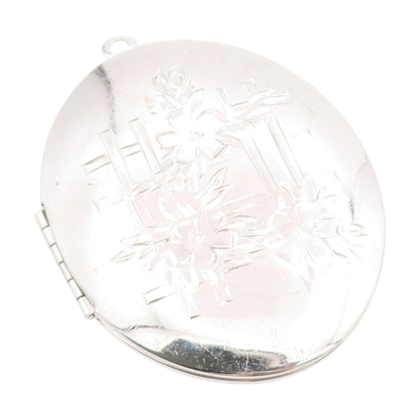 925 Sterling Silver Vintage Pendant CARL ART Large Floral Locket OPENS  PT25803
