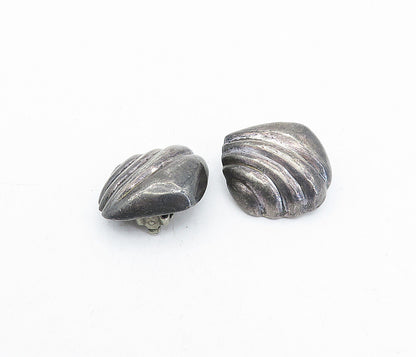 TIFFANY & CO. 925 Silver  Vintage Fluted Dome Non Pierce Earrings  EG2201