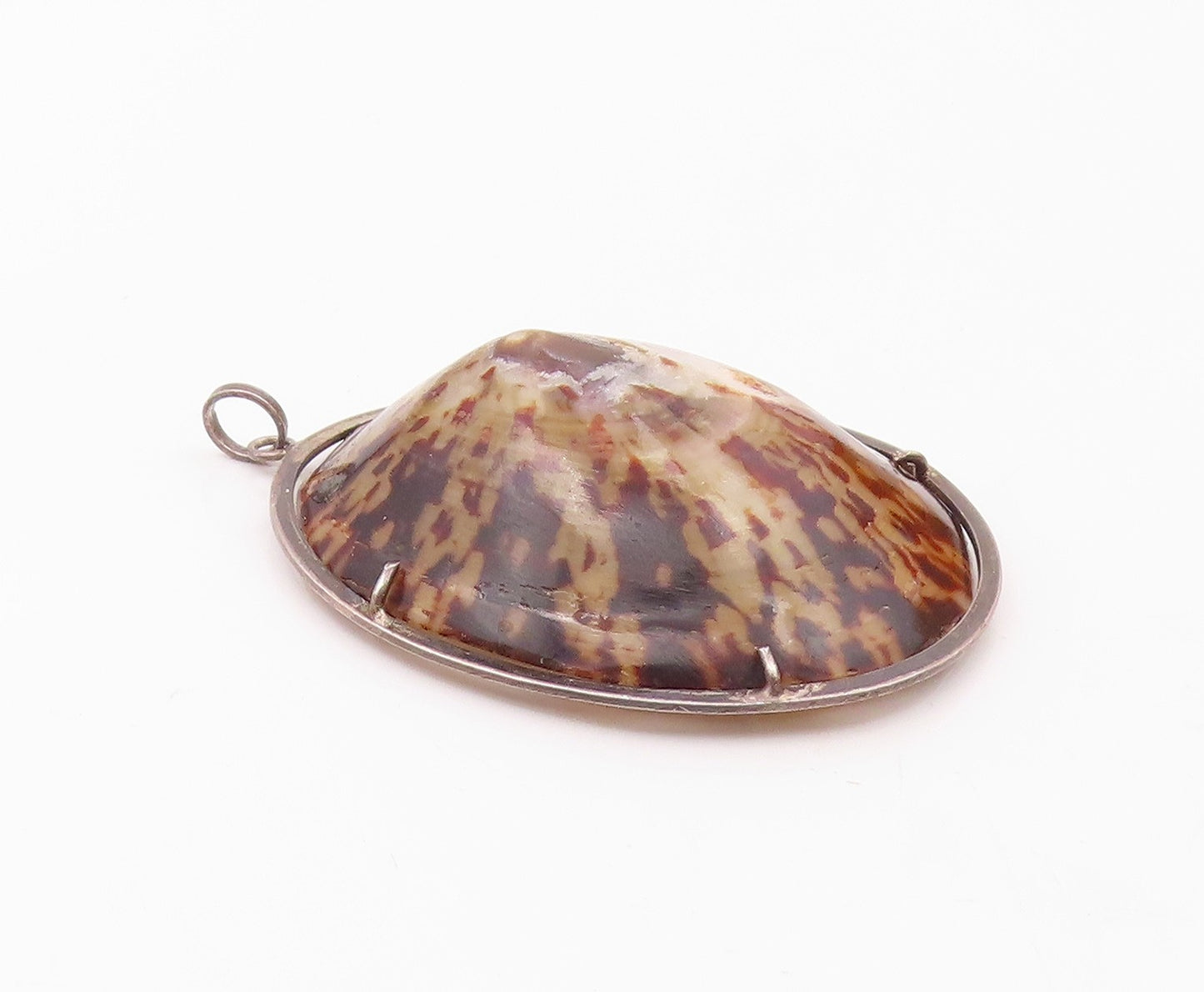 925 Sterling Silver  Vintage Opihi Dome Drop Pendant  PT16149