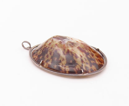 925 Sterling Silver  Vintage Opihi Dome Drop Pendant  PT16149