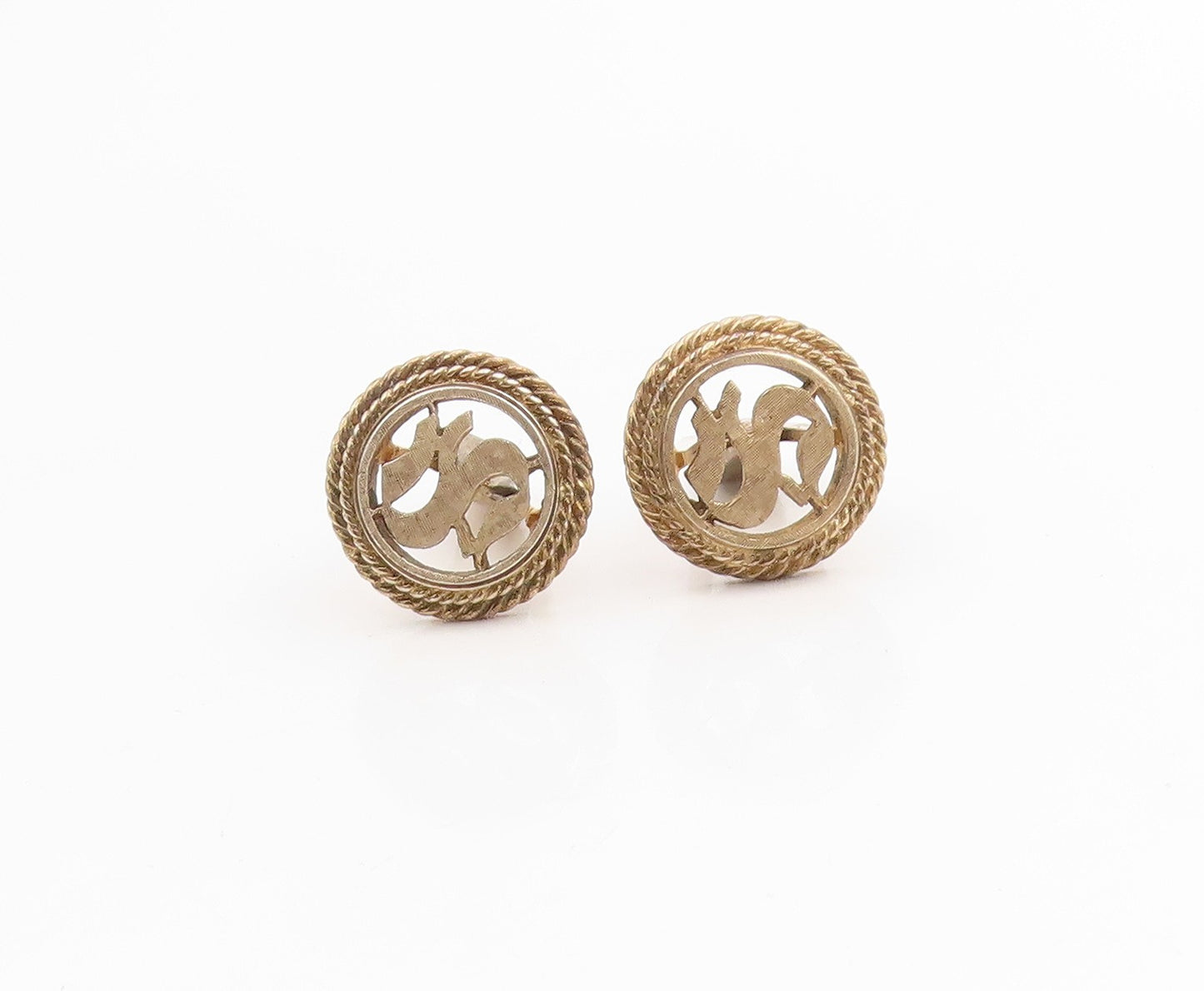 925 Sterling Silver Vintage Cuff Links DA VINCI Etched S & C Monograms  TR4050