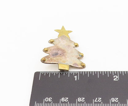 925 Sterling Silver Vintage Brooch Pin MEXICO Minimalist Christmas Tree  BP10600