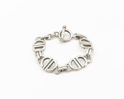925 Sterling Silver  Vintage Shiny Smooth Anchor  Link Chain Bracelet  BT7722