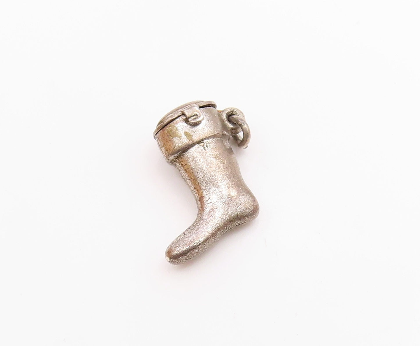 925 Sterling Silver  Vintage Petite Stocking Sock Pendant (OPENS)  PT16459