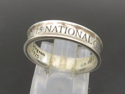 925 Silver  Vintage Shiny Emory 2015 Champions Concave Band Ring Sz 6  RG23951