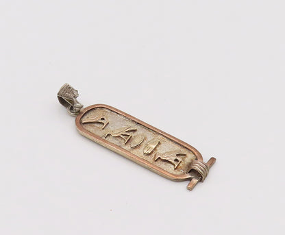 925 Serling Sterling Silver Vintage Egyptian Hieroglyphics Charm Pendant PT22046