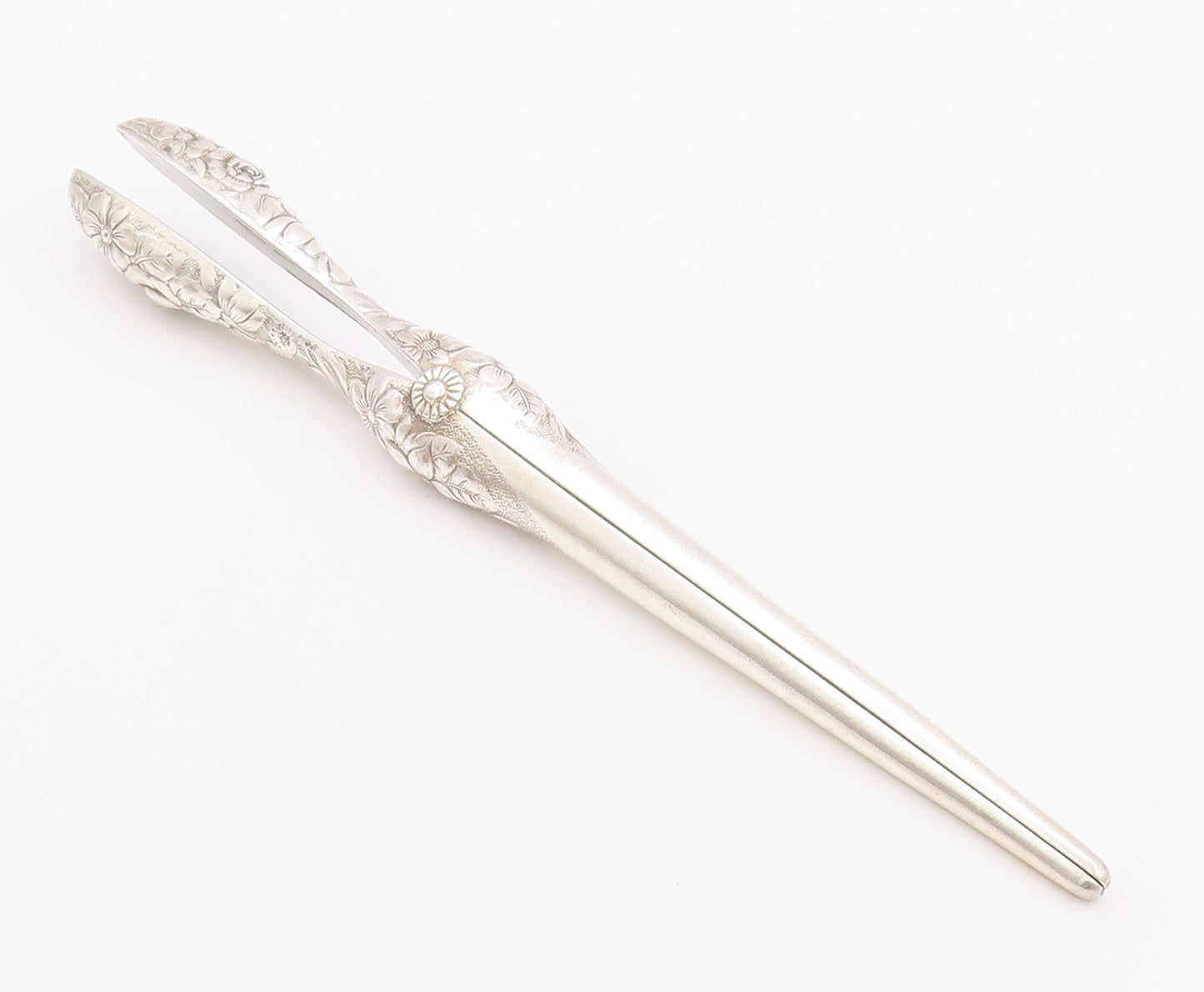 925 Sterling Silver Vintage Glove Stretcher Designer Large Floral Carved  TR3907