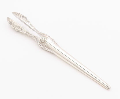 925 Sterling Silver Vintage Glove Stretcher Designer Large Floral Carved  TR3907