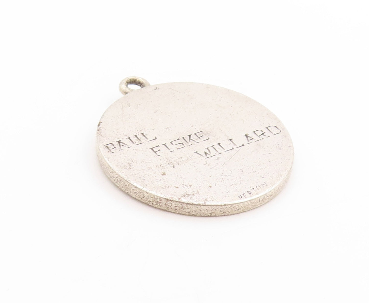 925 Sterling Silver Vintage Pendant Antique Christopher Religious Medal  PT25085