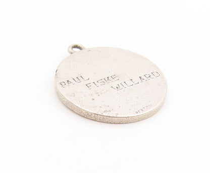 925 Sterling Silver Vintage Pendant Antique Christopher Religious Medal  PT25085