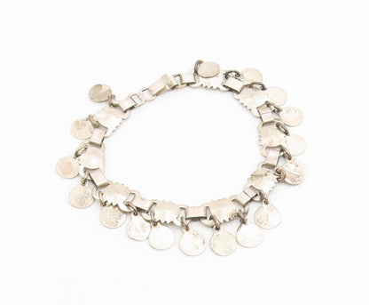 925 Sterling Silver Vintage Bracelet Classic Articulated Geometric Link  BT12208