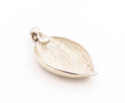 925 Sterling Silver Vintage Pendant ESPO SIG Modernist Large Floral Leaf PT25800