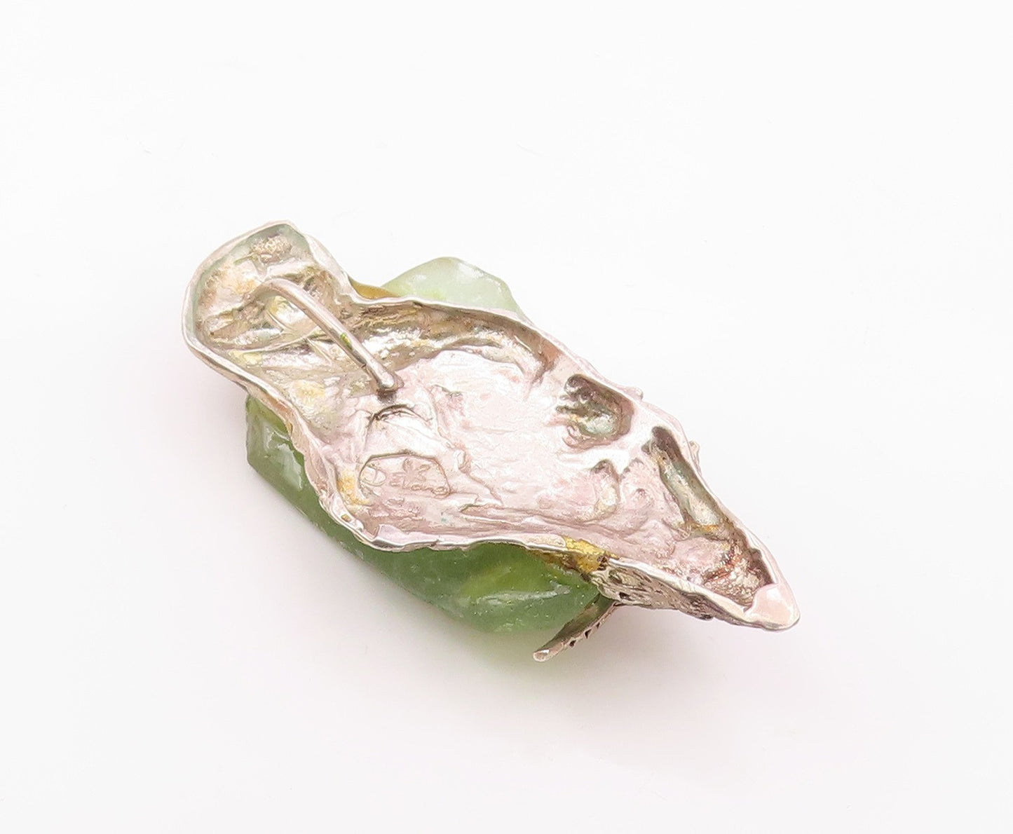 DESIGNER 925 Silver  Vintage Green Stone Starfish Heavy Large Pendant  PT16294
