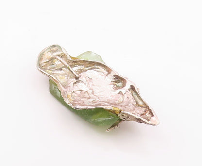 DESIGNER 925 Silver  Vintage Green Stone Starfish Heavy Large Pendant  PT16294