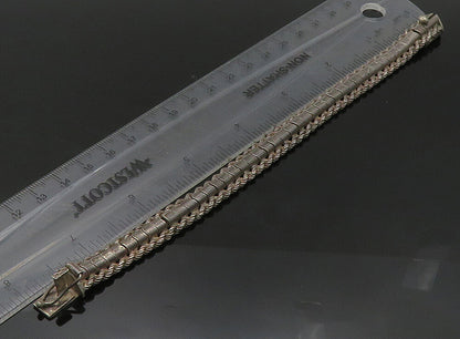 925 Sterling Silver  Vintage Dark Tone Rope Twist Chain Bracelet  BT9182