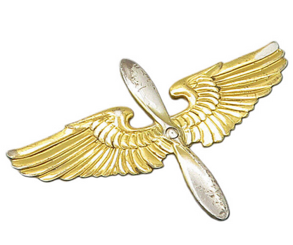 925 Sterling Silver  Vintage United States Military 2 Tone Brooch Pin  BP8383