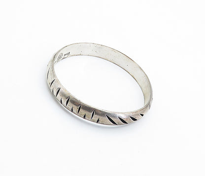 MEXICO 925 Sterling Silver Vintage Dark Tone Cutout Bangle Bracelet BT2513