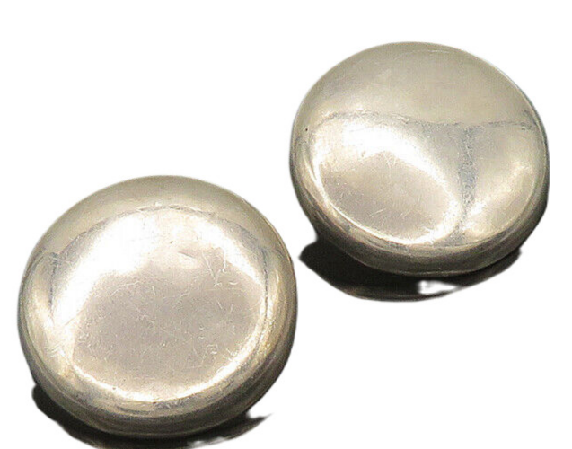 MEXICO 925 Silver  Vintage Shiny Minimalist Non Pierce Drop Earrings  EG10513