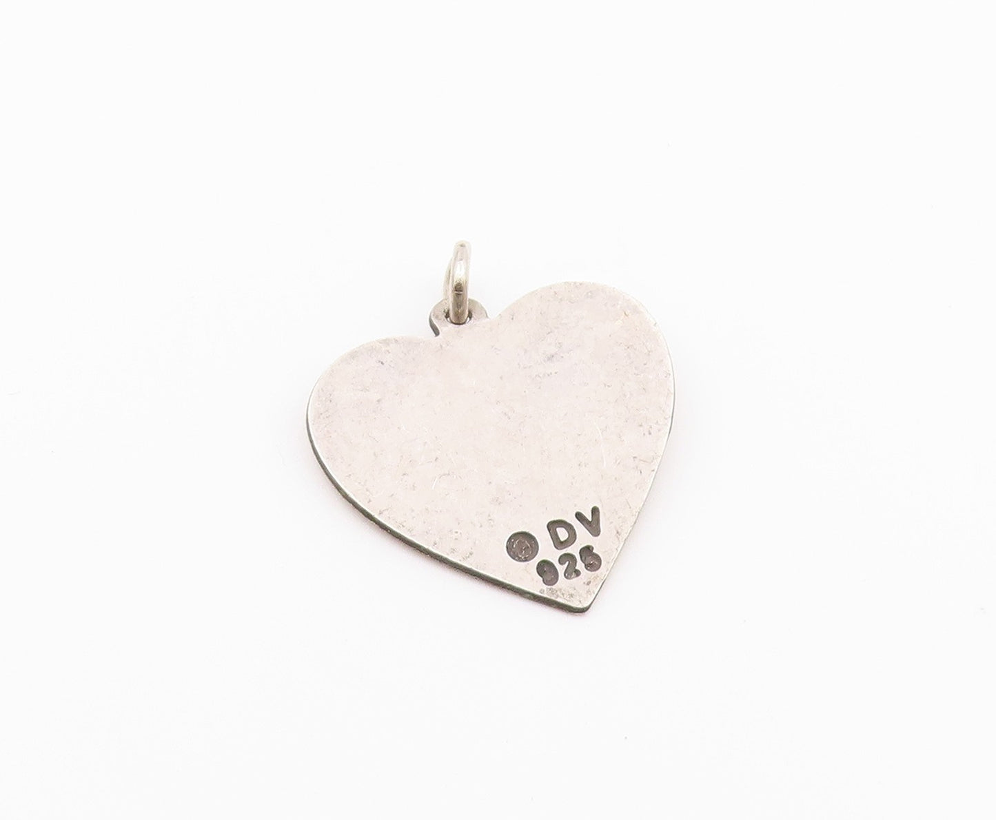 925 Sterling Silver  Vintage I Love Jazz Stamped Love Heart Pendant  PT17130