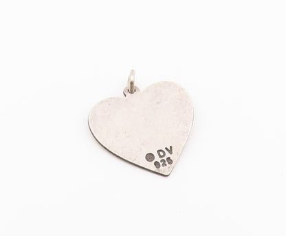 925 Sterling Silver  Vintage I Love Jazz Stamped Love Heart Pendant  PT17130