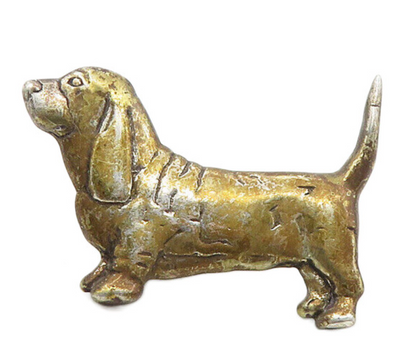 HAND & HAMMER 925 Sterling Silver  Vintage Dark Tone Weiner Dog Pin  TR1772