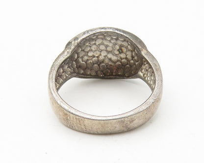 MWS 925 Sterling Silver  Vintage Dark Tone Smooth Dome Band Ring Sz 6  RG11380