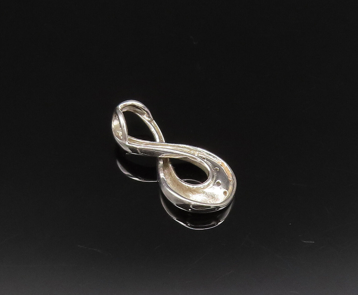 925 Silver  Vintage Dainty Blue Spinel Infinity Twist Drop Pendant  PT21391