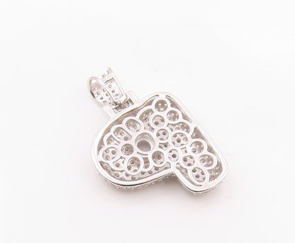 925 Sterling Silver  Vintage Cubic Zirconia Letter P Initial Pendant  PT18064