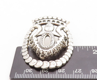 925 Sterling Silver Vintage Brooch Pin FINLAND Designer Cutout Crown  BP11359