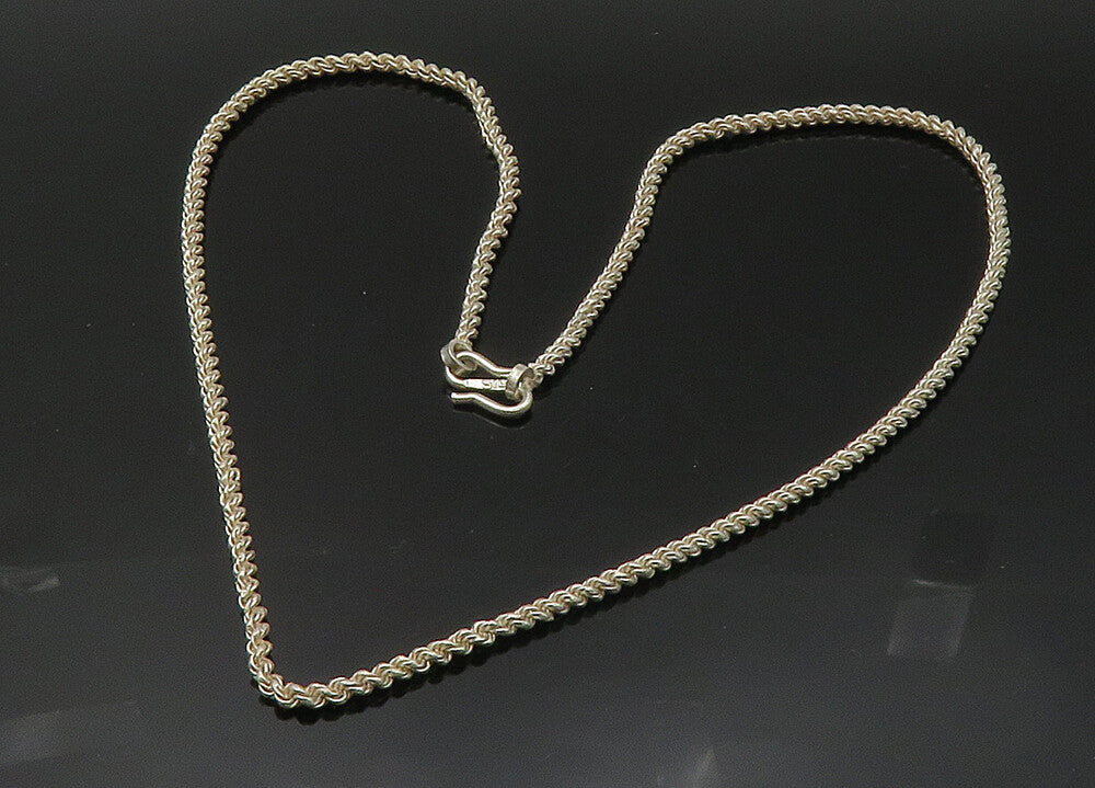 925 Sterling Silver  Vintage Shiny Minimalist Rope Twist Chain Necklace NE3407