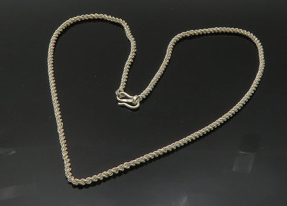 925 Sterling Silver  Vintage Shiny Minimalist Rope Twist Chain Necklace NE3407