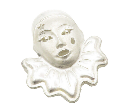 MEXICO 925 Sterling Silver  Vintage Clown Face Cutout Star Brooch Pin  BP5080