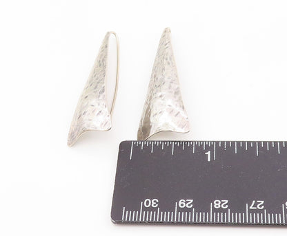 925 Sterling Silver Vintage Earrings OR PAZ ISRAEL Hammered Dangles  EG13963