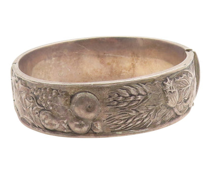 925 Sterling Silver Vintage Bracelet Antique Grape Vine & Wheat Motif  BT12031