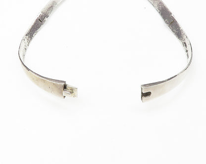 MEXICO 925 Sterling Silver  Vintage Shiny Heavy Hook Collar Necklace  NE2984