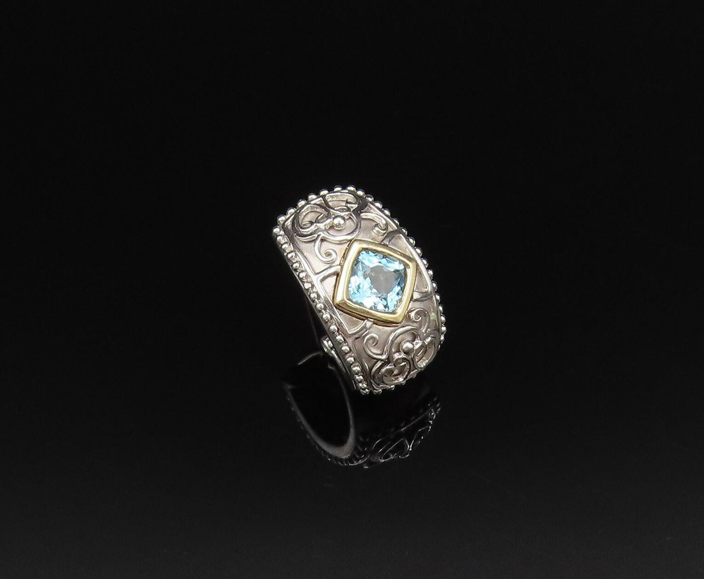 14K GOLD & 925 Silver  Vintage Two Tone Topaz Singles Lot Earrings  EG12075