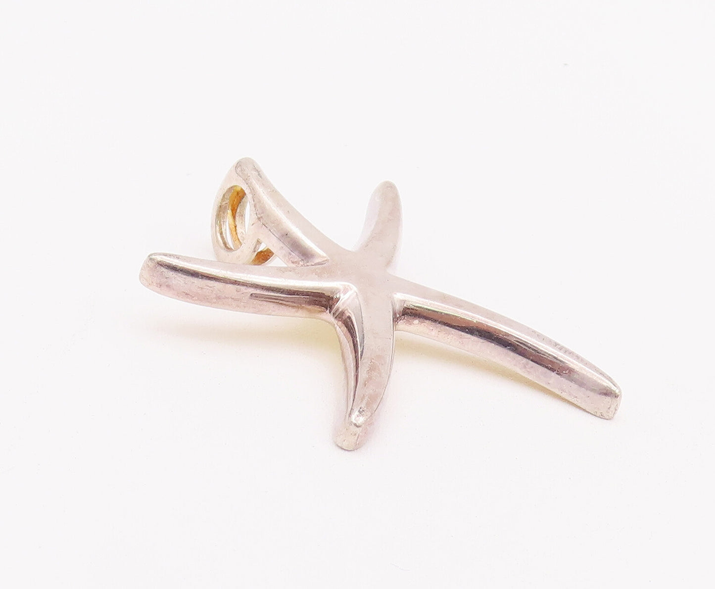 925 Sterling Silver Vintage Pendant Minimalist Solid Cutout Star Fish  PT22829