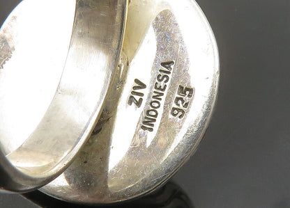 ZIV 925 Silver  Vintage Mother Of Pearl Swirl Cocktail Ring Sz 7  RG21756