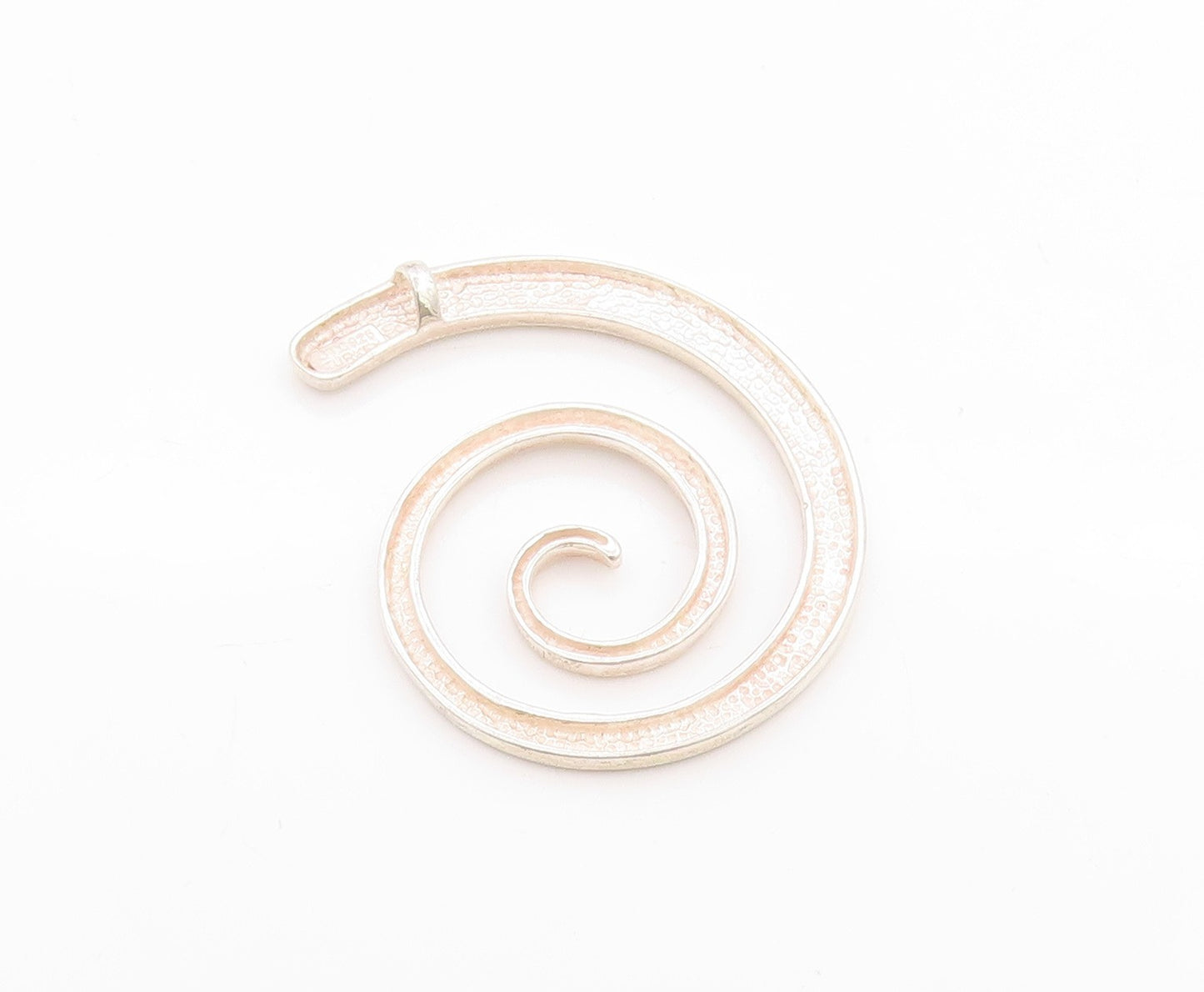 925 Sterling Silver Vintage Pendant Minimalistic Spiral Cutout PT24690