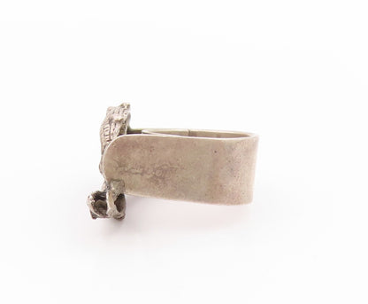 925 Sterling Silver Vintage Ring SOTELO MEXICO Twin Crocodile  Sz 7.5  RG33526