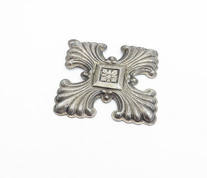 REED & BARTON 925 Silver  Vintage Antique Dark Tone Floral Ornament  TR1054