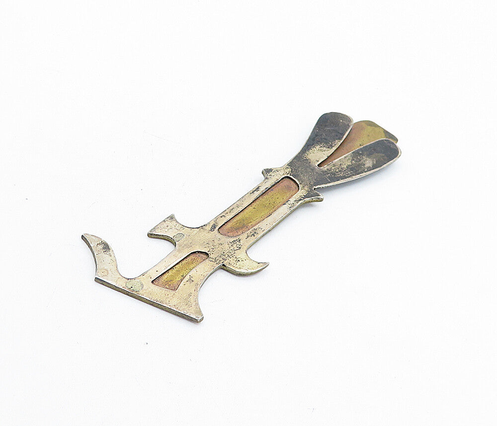 925 Sterling Silver Vintage Antique Rustic Two Tone Book Mark TR1167