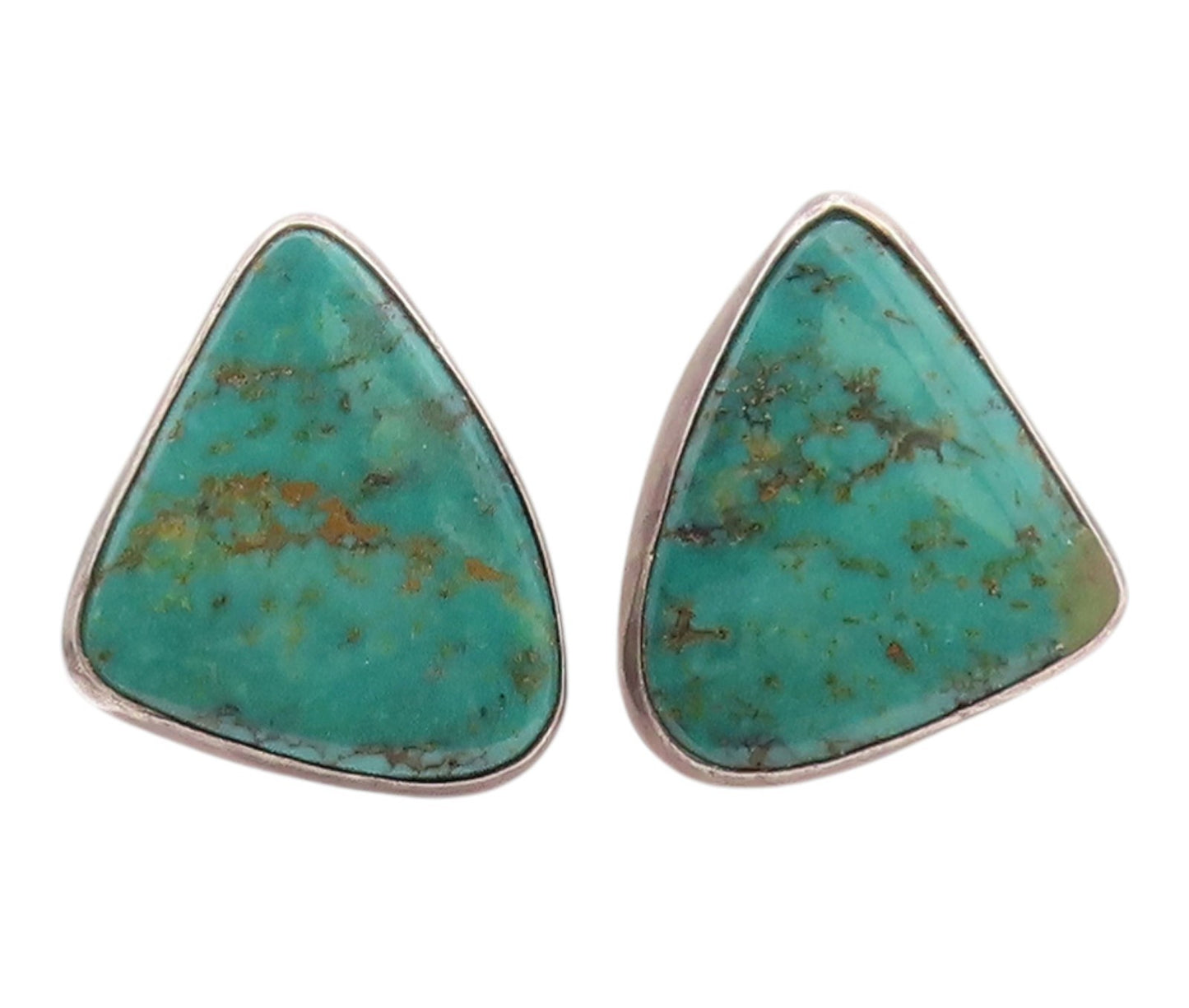 925 Sterling Silver Vintage Earrings TOMMY NAVAJO Classic Turquoise Stud EG14337