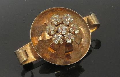 925 Sterling Silver  Vintage Topaz Floral Cluster Shiny Brooch Pin  BP6054