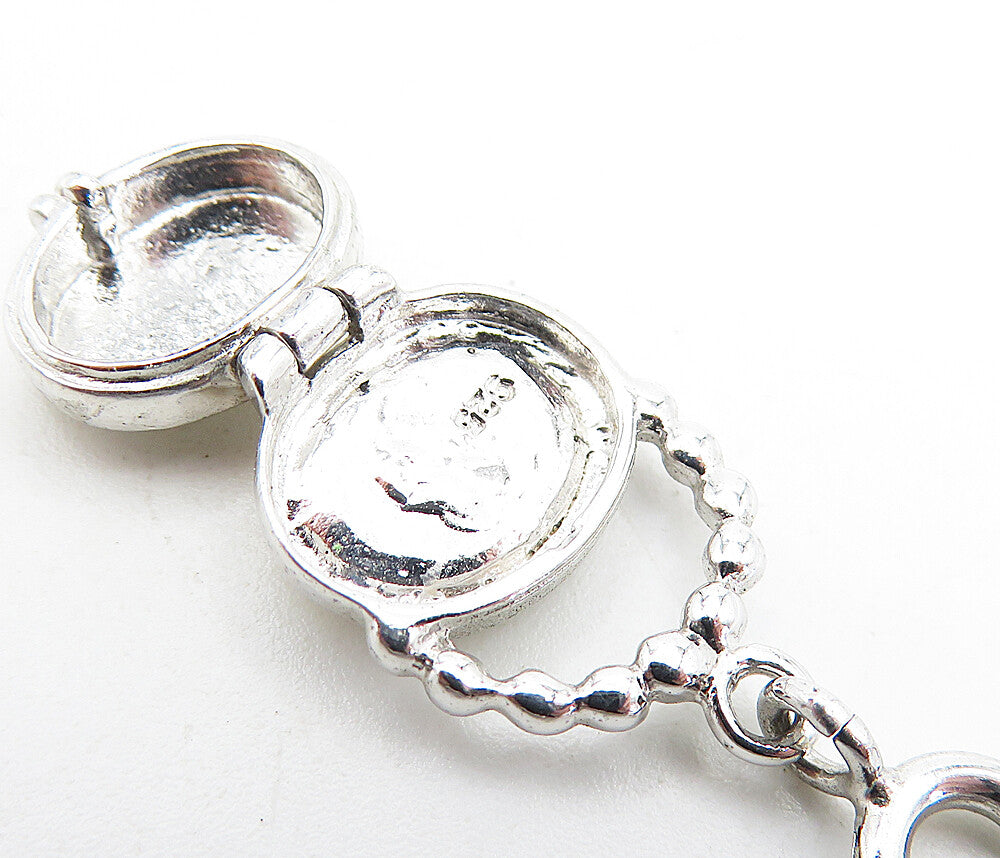 925 Sterling Silver Petite Enamel Coated Purse Locket Pendant (OPENS) PT3581