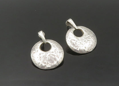 BARSE 925 Sterling Silver  Vintage Shiny Hammered Dangle Earrings  EG10731