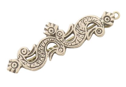 925 Sterling Silver Vintage Hair Clip Swirly Carved Floral Design  TR3805