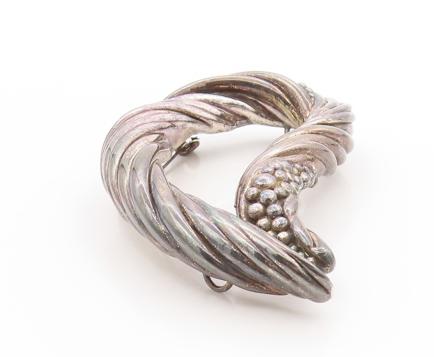 925 Sterling Silver Vintage Brooch Twisted Vermeil Grape Cluster Design  BP11855