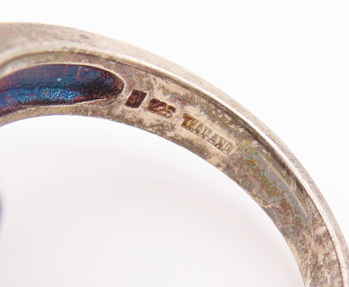 925 Sterling Silver Vintage Ring Classic Grooved Bypass Band  Sz 8.5  RG36770