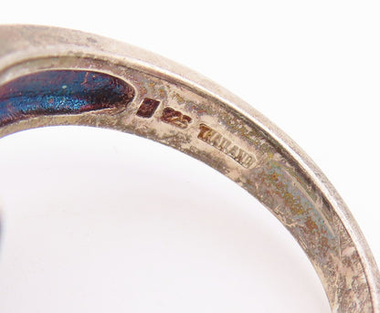 925 Sterling Silver Vintage Ring Classic Grooved Bypass Band  Sz 8.5  RG36770